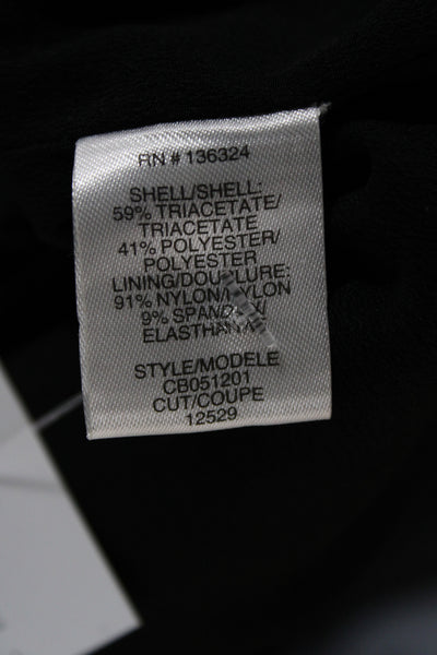 Halston Heritage Womens Sheath Dress Black Sleeveless Knee Length Buckle Size 4