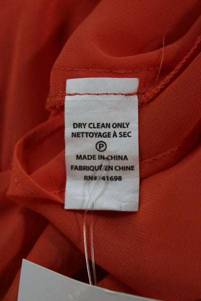Ramy Brook Womens Orange Romper 3/4 Sleeve Above Knee Size XS