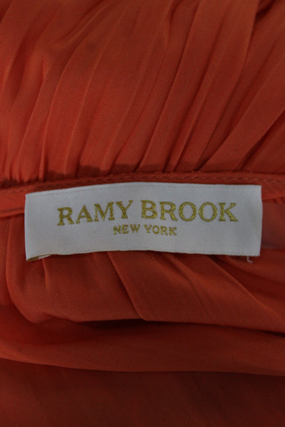 Ramy Brook Womens Orange Romper 3/4 Sleeve Above Knee Size XS