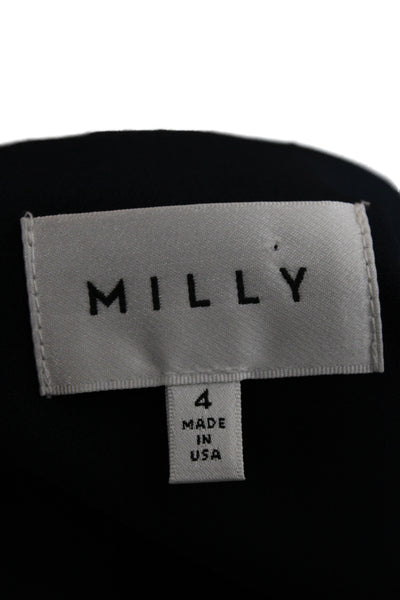 Milly Womens Sheath Dress Dark Blue V-Neck Sleeveless Knee Length Size 4