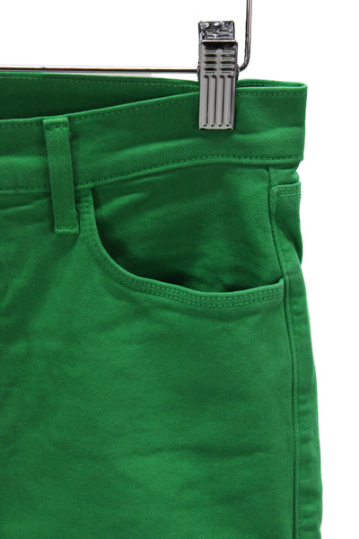 L'Agence Women Ankle Cropped High Rise Green Pants Size 26