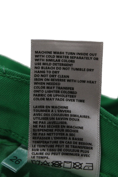 L'Agence Women Ankle Cropped High Rise Green Pants Size 26