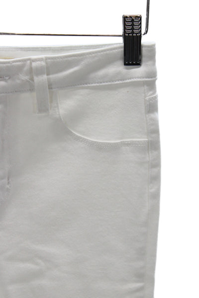 L'Agence Women Skinny Ankle Jeans White High Rise Button Size 26