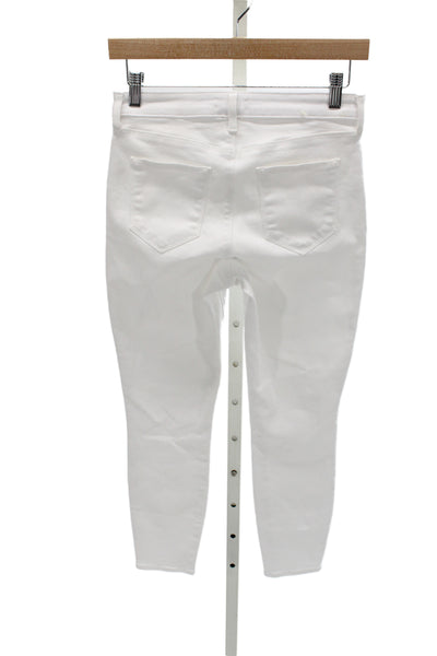 L'Agence Women Skinny Ankle High Rise White Jeans Size 26
