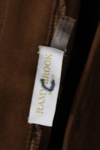 Ramy Brook Women Dress Pants Brown Hook Eye Polyester Size 10