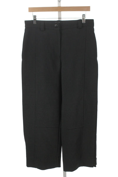 See by Chloe Women Cropped Black Polyester Pants Button Closure Size 40