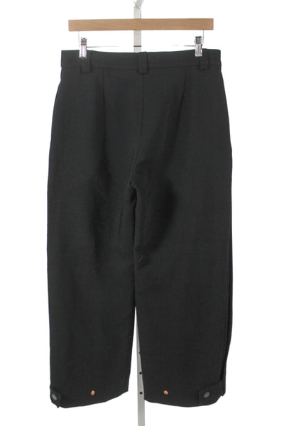 See by Chloe Women Cropped Black Polyester Pants Button Closure Size 40
