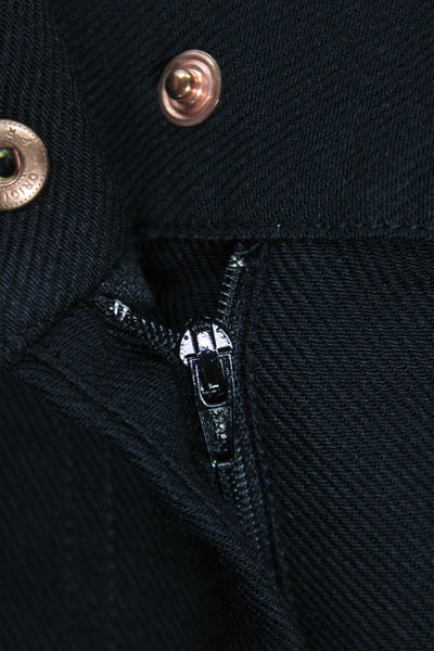 See by Chloe Women Cropped Black Polyester Pants Button Closure Size 40