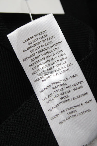 See by Chloe Women Cropped Black Polyester Pants Button Closure Size 40