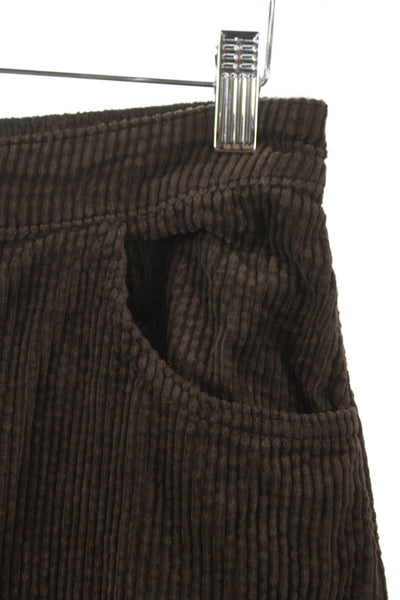 Zara Women Ankle Pants Brown Cotton Button Size XS