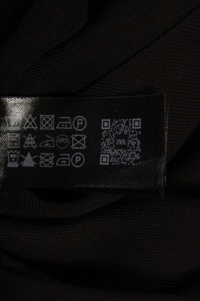 Zara Women Cargo Modal Pants Brown Zip Inseam 28 Size M