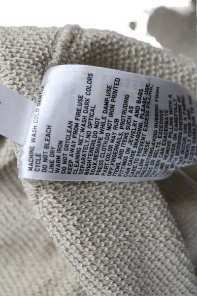 Uniqlo Mens Pullover Hoodie Beige Cotton Long Sleeve Crew Neck Size M