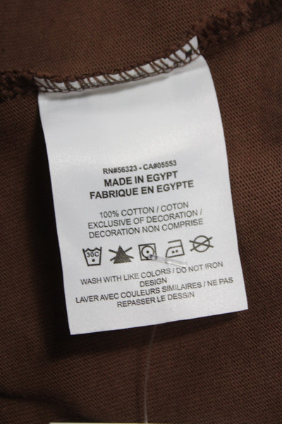 Nike Unisex Adults Basic Brown Cotton Long Sleeve T-Shirt Size M