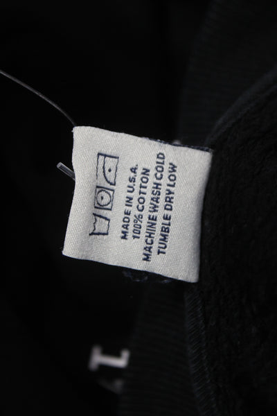 Sporty & Rich Unisex Adults Pullover Sweatshirt Black Cotton Crew Neck Size M