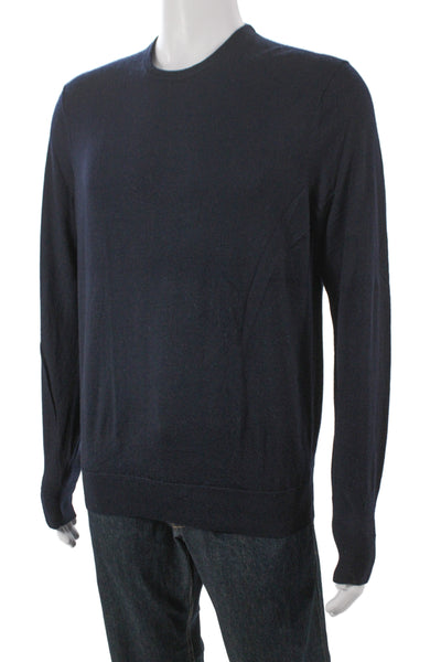 Uniqlo Mens Blue Wool Pullover Sweater Round Neck Long Sleeve Size M