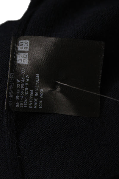 Uniqlo Mens Blue Wool Pullover Sweater Round Neck Long Sleeve Size M