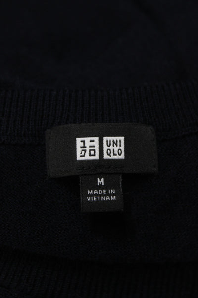 Uniqlo Mens Blue Wool Pullover Sweater Round Neck Long Sleeve Size M