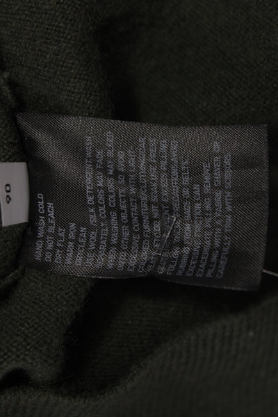 Uniqlo Mens Pullover Cashmere Crew Neck Solid Green Sweater Size M