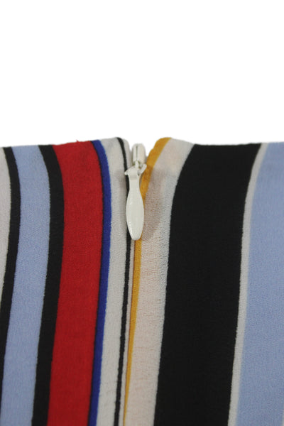 Aiden Womens Multicolor Striped Shift Dress Short Sleeve Zip Size 12