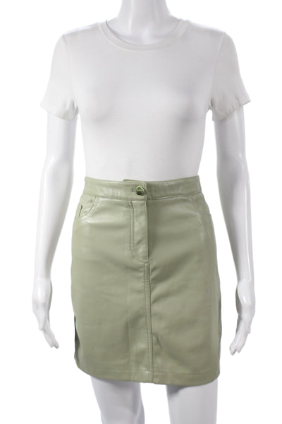 Rachel Zoe Women Green Straight Pencil Mini Skirt Size 2