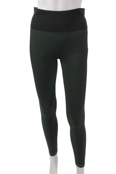 Outdoor Voices Women Compression Leggings Green Recycled Polyester Size M