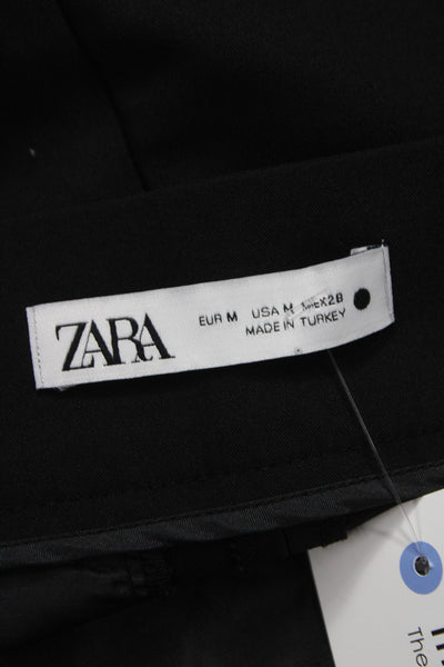 Zara Womens Culotte Shorts Black Zip Size M