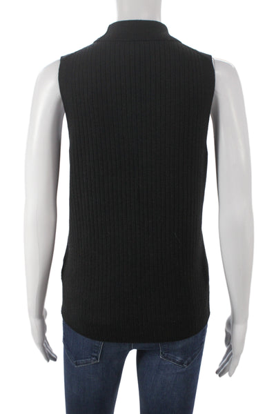 Everlane Women Black Mock Neck Sleeveless Pullover Sweater Wool Blend Size M