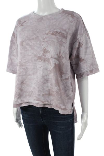 Karlie Women Basic Purple Tie Dye T-Shirt Short Sleeve Size S
