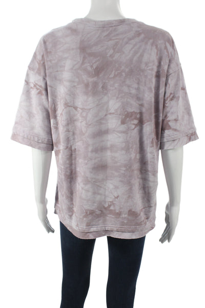 Karlie Women Basic Purple Tie Dye T-Shirt Short Sleeve Size S