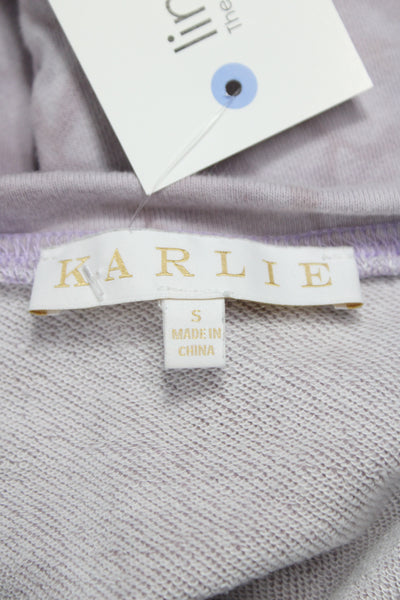 Karlie Women Basic Purple Tie Dye T-Shirt Short Sleeve Size S