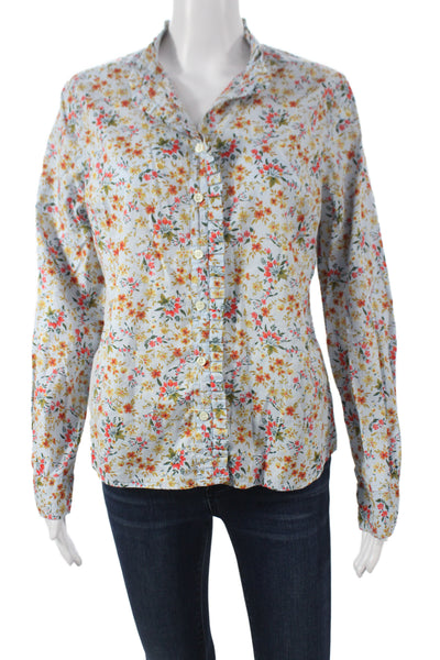 J Crew Womens Floral Collared Button-Up Long Sleeve 100% Cotton Size M