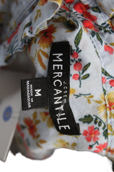 J Crew Womens Floral Collared Button-Up Long Sleeve 100% Cotton Size M