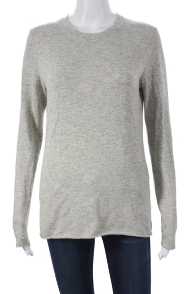 Elizabeth and James Women Pullover Crew Neck Long Sleeve Gray Wool Blend Size M