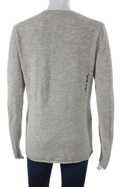 Elizabeth and James Women Pullover Crew Neck Long Sleeve Gray Wool Blend Size M