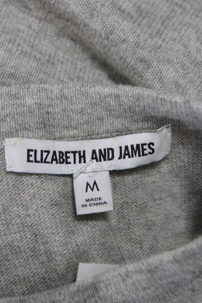 Elizabeth and James Women Pullover Crew Neck Long Sleeve Gray Wool Blend Size M