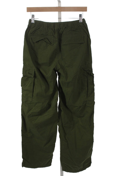 TNA Womens Cargo Pants Green Drawstring 70% Cotton 30% Nylon Size XS