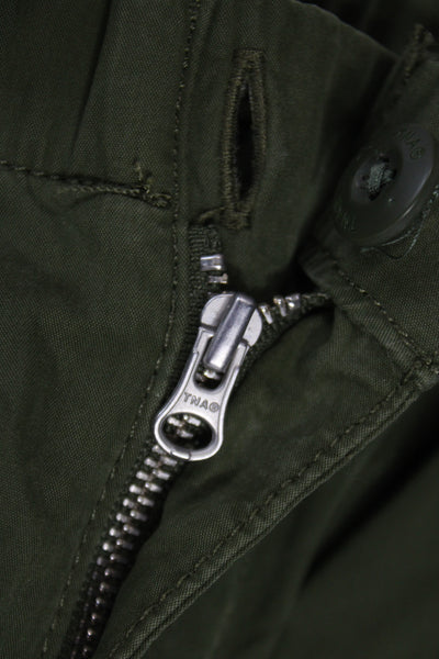 TNA Womens Cargo Pants Green Drawstring 70% Cotton 30% Nylon Size XS