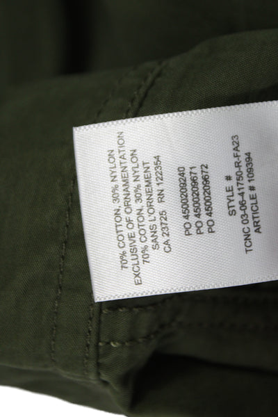 TNA Womens Cargo Pants Green Drawstring 70% Cotton 30% Nylon Size XS