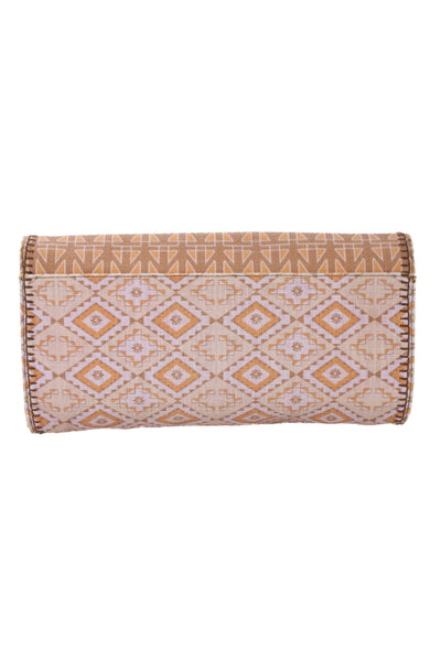 Stuart Weitzman Womens Printed Canvas Flap Small Clutch Handbag Orange