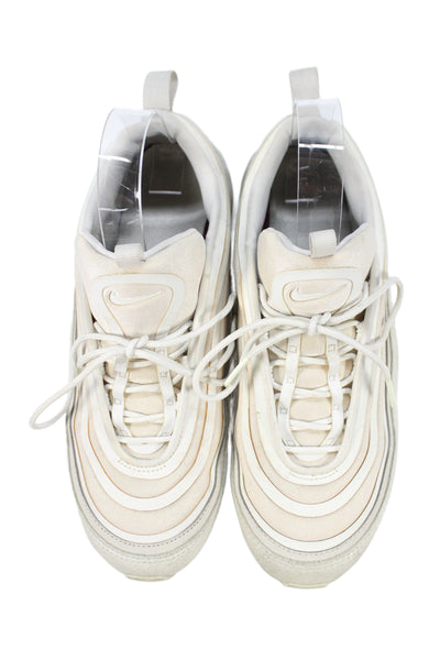 Nike Womens Air Max 97 Lace UP Triple White Colorway Sneakers Shoes Size 8