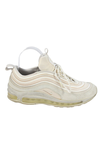 Nike Womens Air Max 97 Lace UP Triple White Colorway Sneakers Shoes Size 8