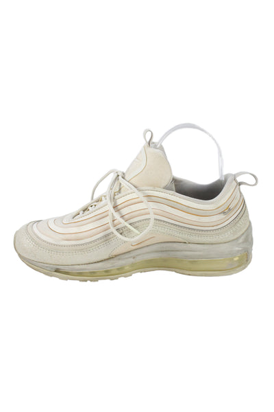 Nike Womens Air Max 97 Lace UP Triple White Colorway Sneakers Shoes Size 8