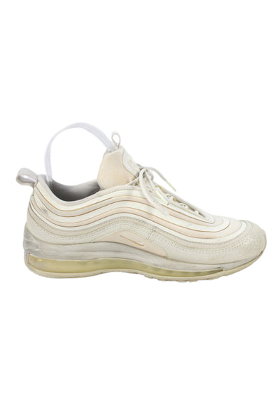 Nike Womens Air Max 97 Lace UP Triple White Colorway Sneakers Shoes Size 8