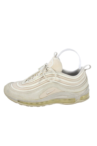 Nike Womens Air Max 97 Lace UP Triple White Colorway Sneakers Shoes Size 8