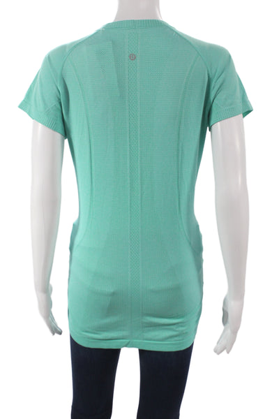 Lululemon Women Green Short Sleeve Geometric Crew T-Shirt Size S