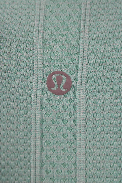 Lululemon Women Green Short Sleeve Geometric Crew T-Shirt Size S