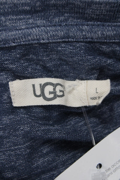 Ugg Women Blue Long Sleeve Basic T-Shirt Scoop Neck Size L
