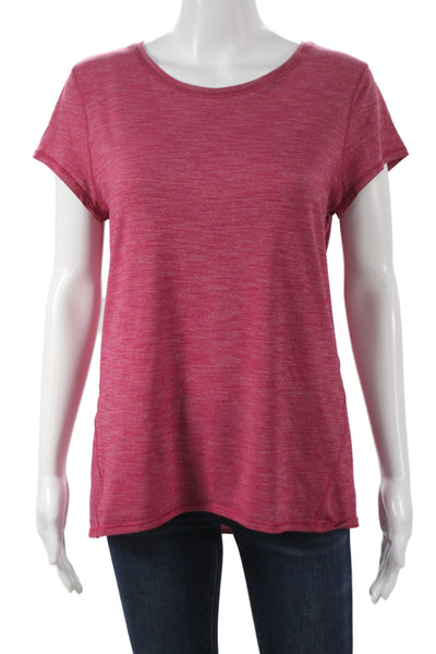 Lululemon Womens Red Scoop Neck Short Sleeve T-Shirt Size S