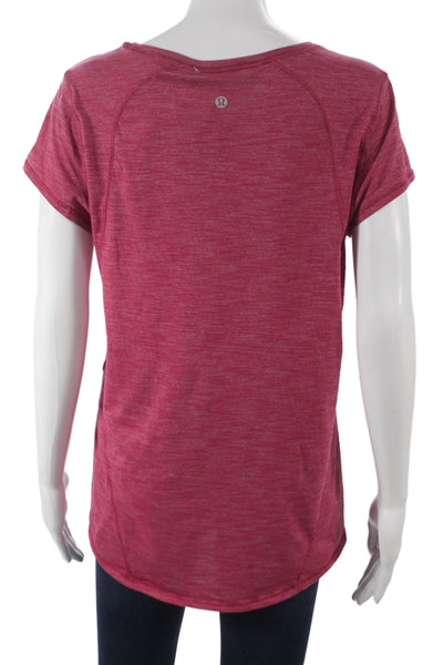 Lululemon Womens Red Scoop Neck Short Sleeve T-Shirt Size S
