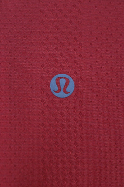 Lululemon Womens Red Short Sleeve Crew Neck Basic T-Shirt Synthetic Size S
